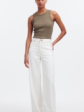 Madewell Superwide-Leg Drawstring Jeans Vintage Canvas Off White 25